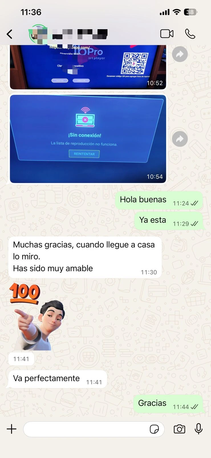 Opinión real cliente IPTV España MaxTV WhatsApp 1